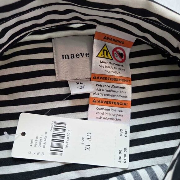 New XL Adaptive Anthropologie x Maeve the Bennet buttondown shirt Magnet buttons - Picture 8 of 12